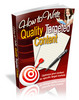 Thumbnail How to Write Quality Targeted Content with MRR & Give Away License