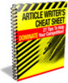 Thumbnail Article Writers Cheat Sheet PLR Ebook