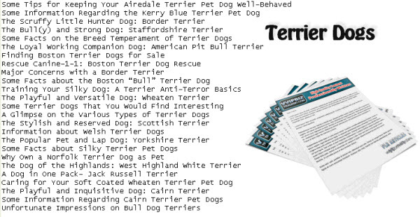 Product picture Terrier Dogs PLR Articles
