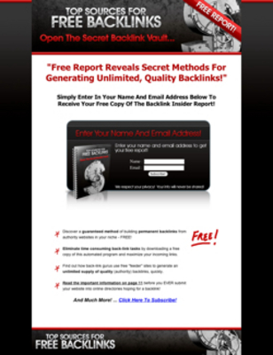 Product picture Backlink Goldmine : Top Sources For Backlinks PLR