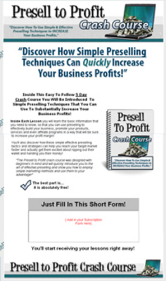 Product picture Presell to Profit Autoresponder Messages PLR eCourse