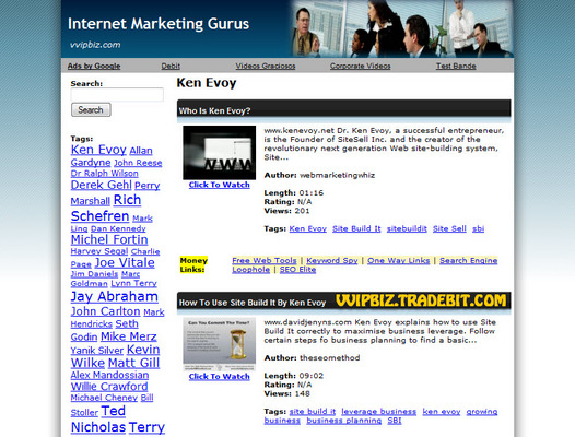 Product picture Internet Marketing Gurus Video Site
