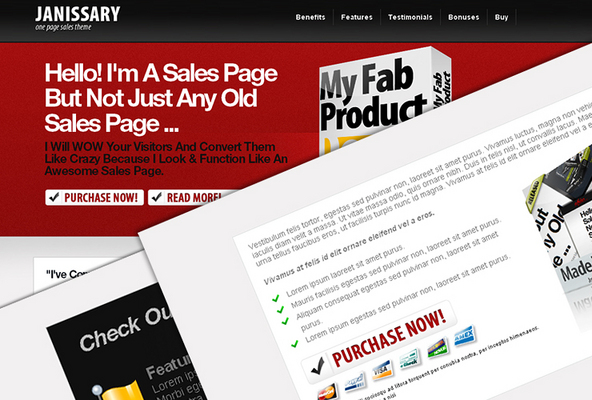 Product picture Janissary One Page Sales Theme - Resale Rights Included