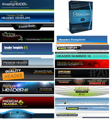 Product picture 25 Premium Header Pack V2 - Fully Layered PSD Templates