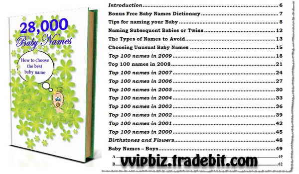 Product picture 28,000 Baby Names - How To Choose The Best Baby Name