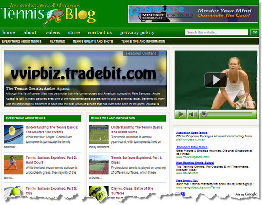 Product picture Tennis Niche Wordpress Blogs (3 Income Streams) + Review Sites 