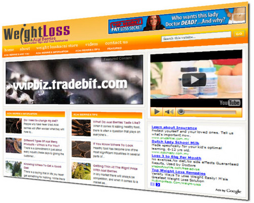 Product picture Weight Loss and Acai Berry Niche Wordpress Blogs + Review Sites