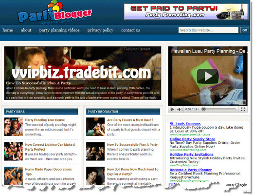 Product picture Party Planning Turnkey Website + Review Sites