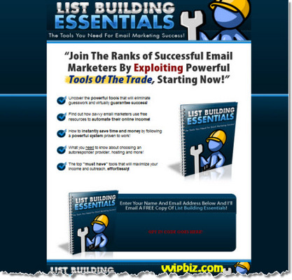 Product picture List Building Essentials Squeeze Page Template + PLR Report