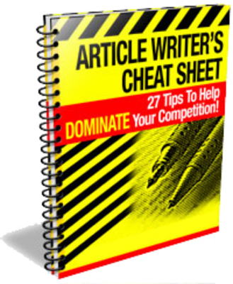 Product picture Article Writers Cheat Sheet PLR Ebook