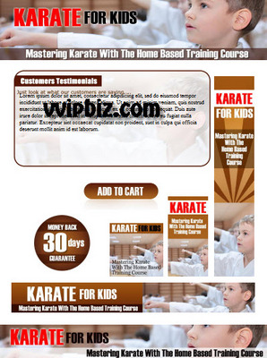 Product picture Karate For Kids Minisite with Psd Template Plr Pack