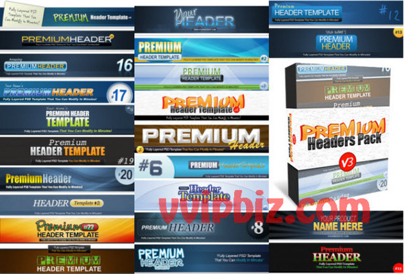 Product picture Premium Headers Pack V3 - PSD Template