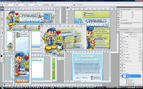 Product picture cPanel 4 Newbies Minisite Template PSD graphics