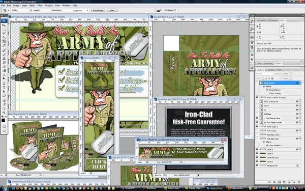 Product picture Army Of Affiliates Minisite Template PSD graphics