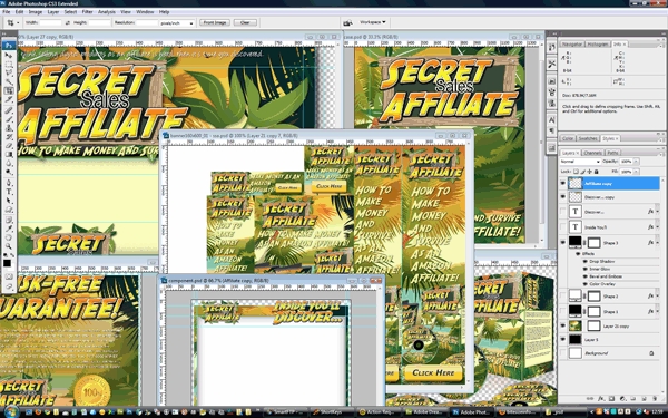 Product picture Secret Sales Affiliate Minisite Template PSD graphics