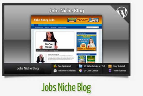 Product picture Jobs Niche Blog With Instructional Videos