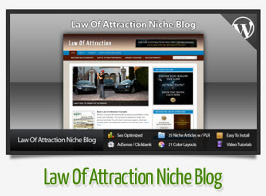 Product picture  Law Of Attraction Niche Blog With Instructional Videos