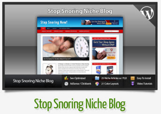Product picture Stop Snoring Niche Blog With Instructional Videos