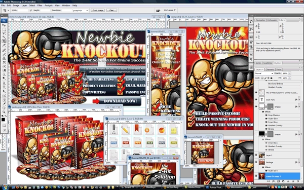 Product picture Newbie Knockout Minisite Web Templates PSD Graphics