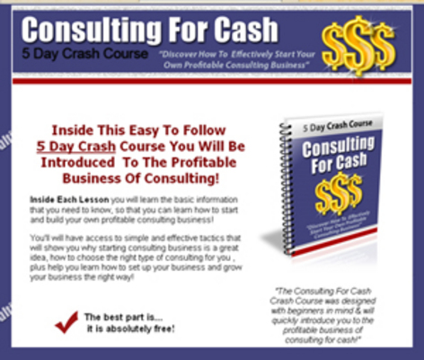 Product picture Consulting For Cash PLR Crash Course