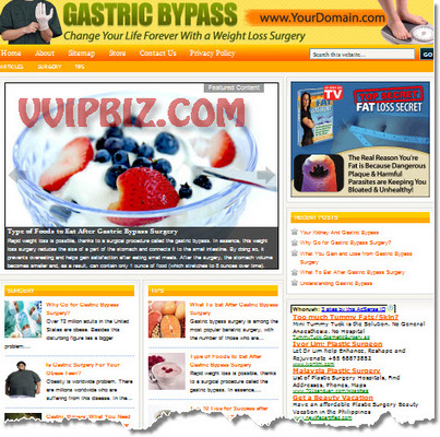 Product picture Gastric Bypass Website PLR - WordPress Health Niche Blogs