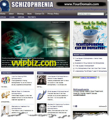 Product picture Schizophrenia Website PLR - Mental Health Disorders Blog