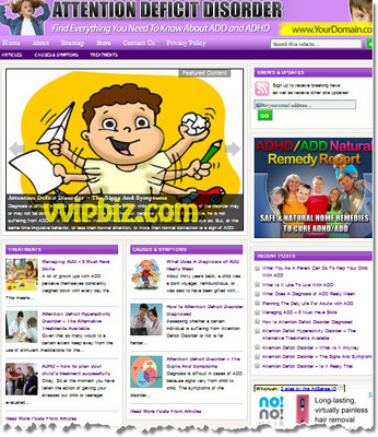 Product picture Attention Deficit Disorder PLR - Turnkey WordPress Blogs