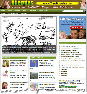 Product picture Allergy Website PLR - Allergies WordPress Blogs