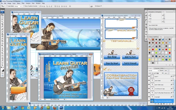 Product picture Learn Guitar Overnight Niche Website Template - PSD Included