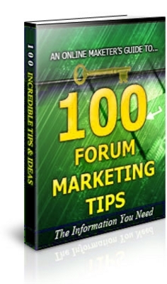 Product picture 100 Forum Marketing Tips Unrestricted PLR Ebook