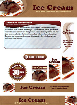 Product picture Ice Cream Recipes Website Template Plr Pack