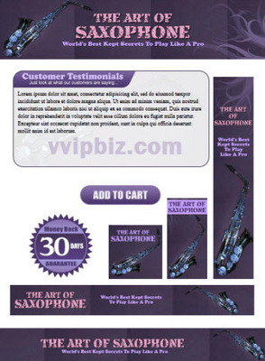 Product picture Saxophone Website Template Plr Pack