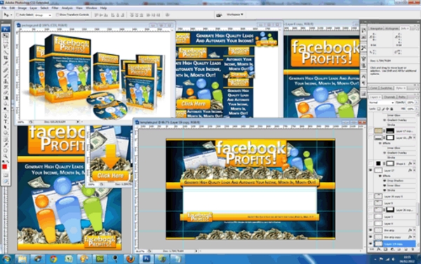 Product picture Facebook Profits PSD Templates - Quality Unflattened PSDs Pack