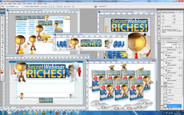 Product picture Secret Webinar Riches PSD Graphics Set