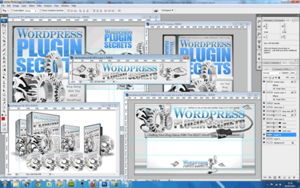 Product picture Wordpress Plugin Secrets PSD Template: Unflattened PSD Graphics