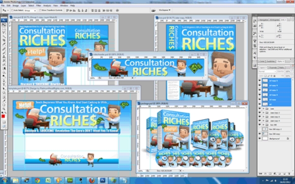 Product picture Consultation PSD Template: Unflattened PSD Graphics Pack