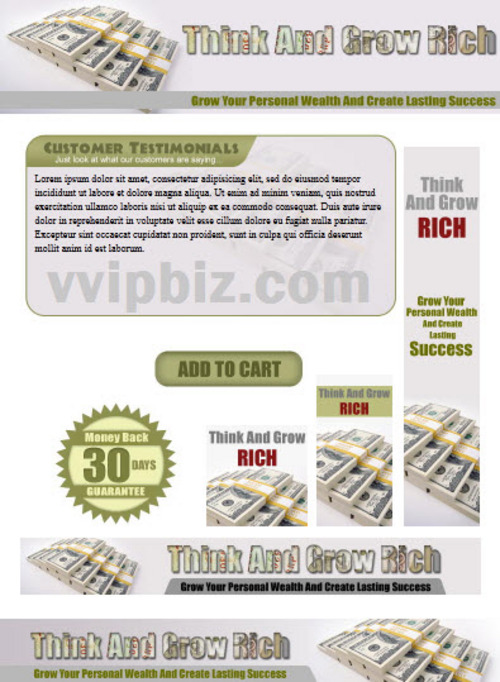Product picture Think and Grow Rich Website Template PLR Pack - Personal Wealth