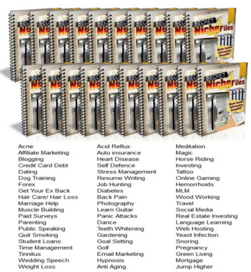 Product picture Secret Niche Files - 60 Giveaway Reports