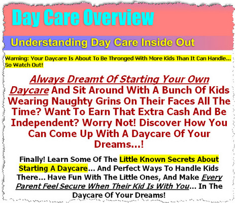 Product picture Day care Overview : Understanding Daycare Inside Out MRR