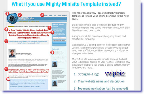 Product picture Mighty Minisite template