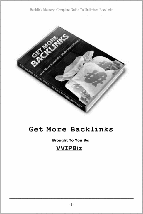 Product picture Backlinks - Get More Backlinks